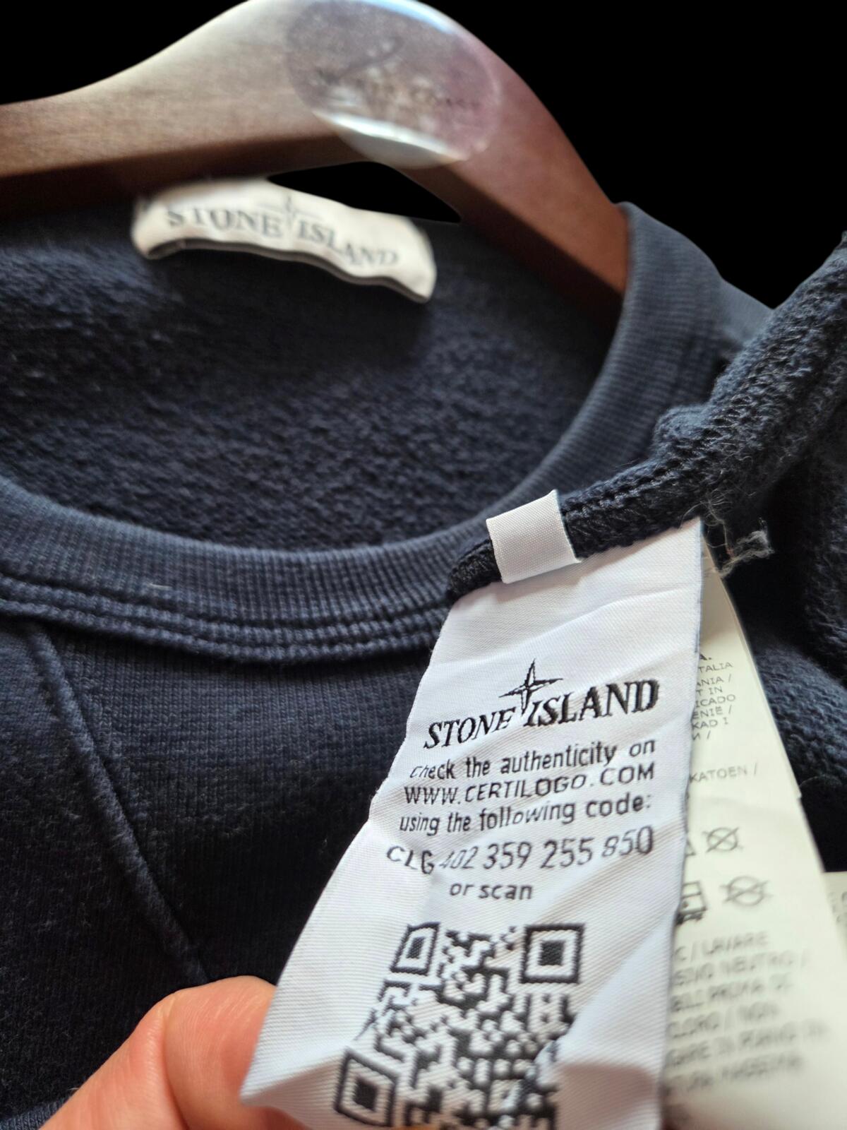 Stone Island Navy Blue Crewneck Sweatshirt