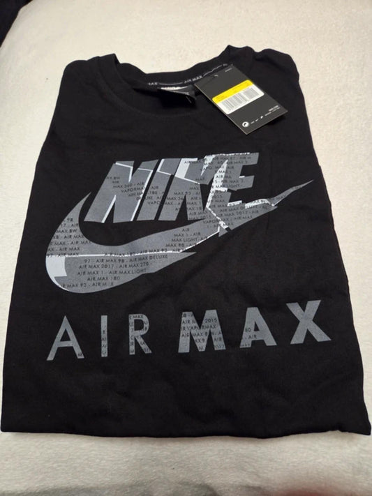Nike Air Max Black T-Shirt with Logo Print