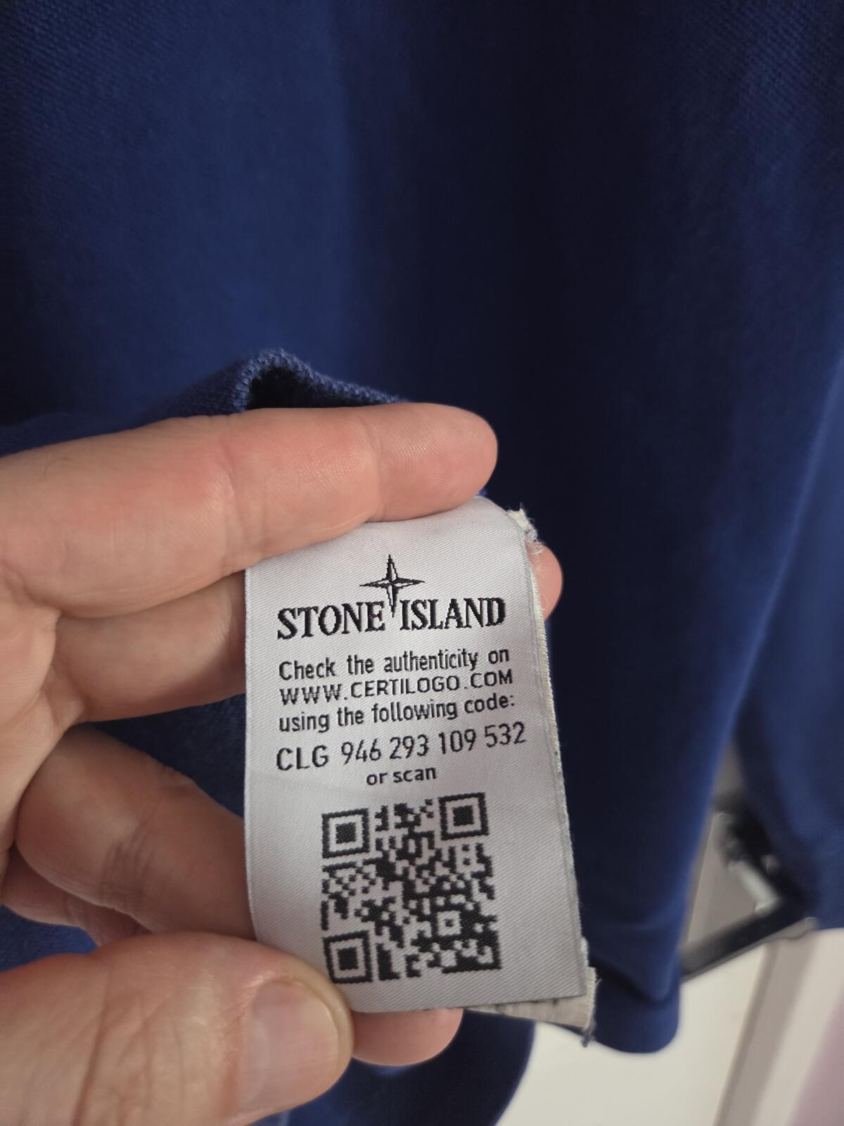 Stone Island Blue Long Sleeve Polo Shirt