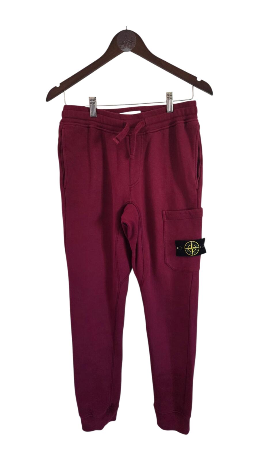 Stone Island Burgundy Cargo Pocket Joggers
