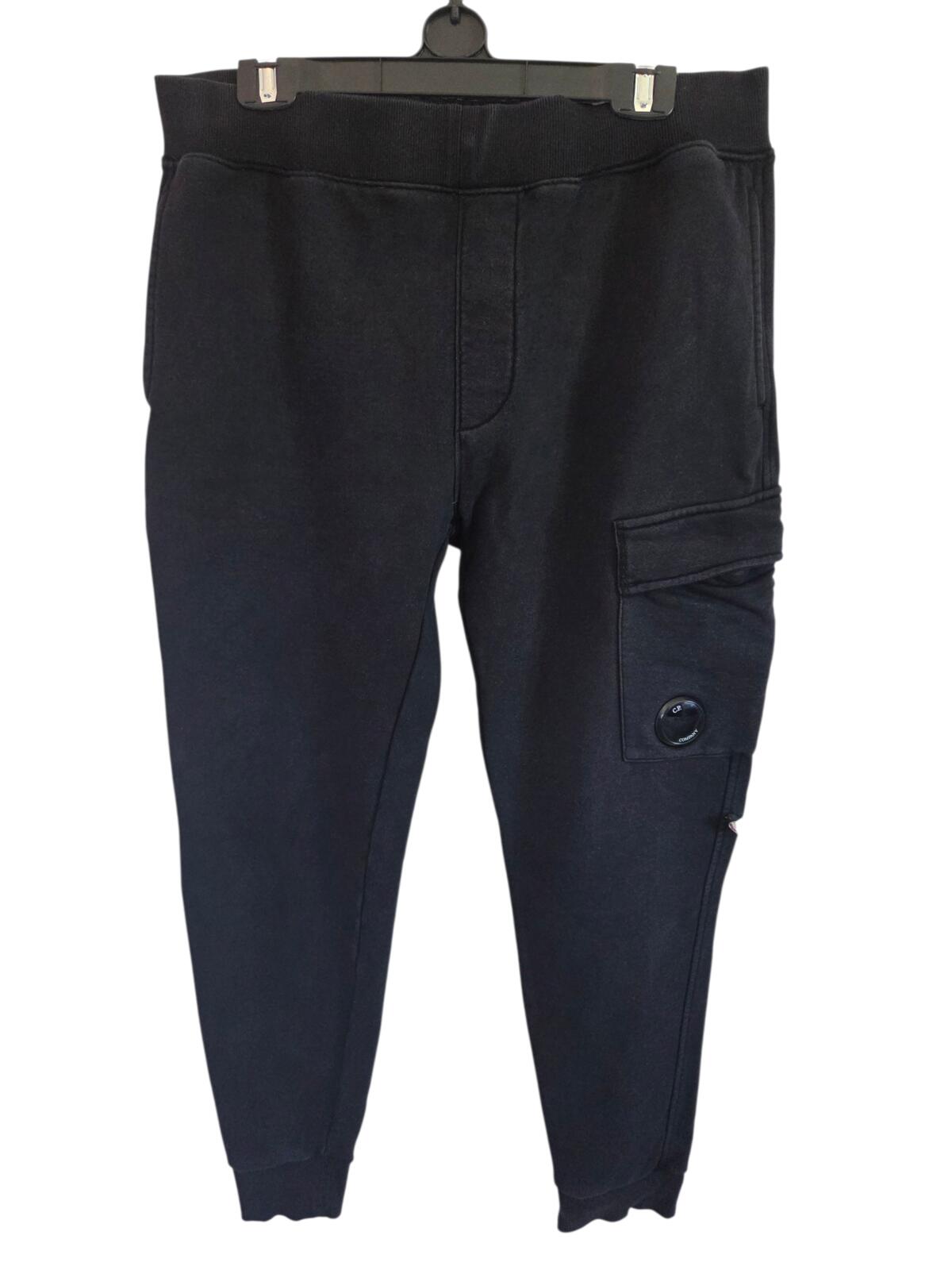 Black CP Company Lens Cargo Jogger Trousers with Side Pocket