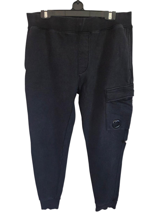 Black CP Company Lens Cargo Jogger Trousers with Side Pocket