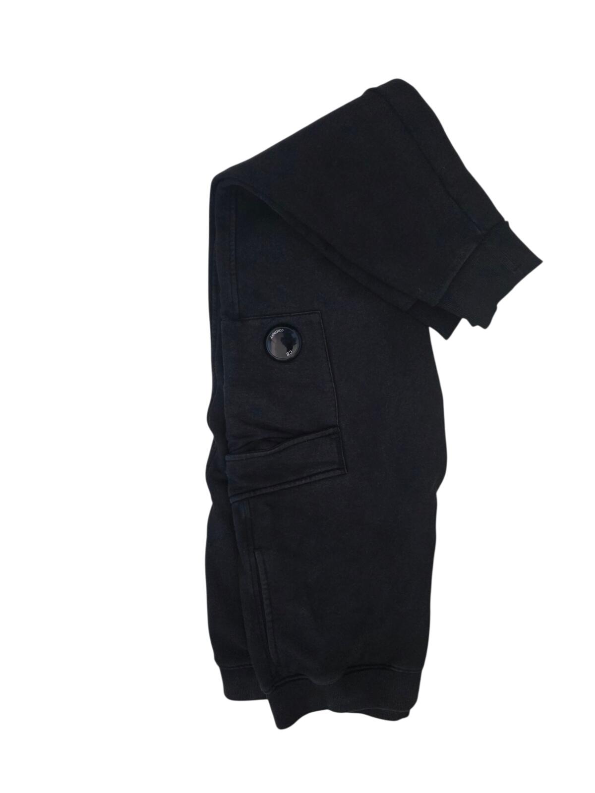 Black CP Company Lens Cargo Jogger Trousers with Side Pocket