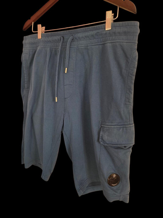 C.P. Company Blue Cargo Shorts with Drawstring Waist