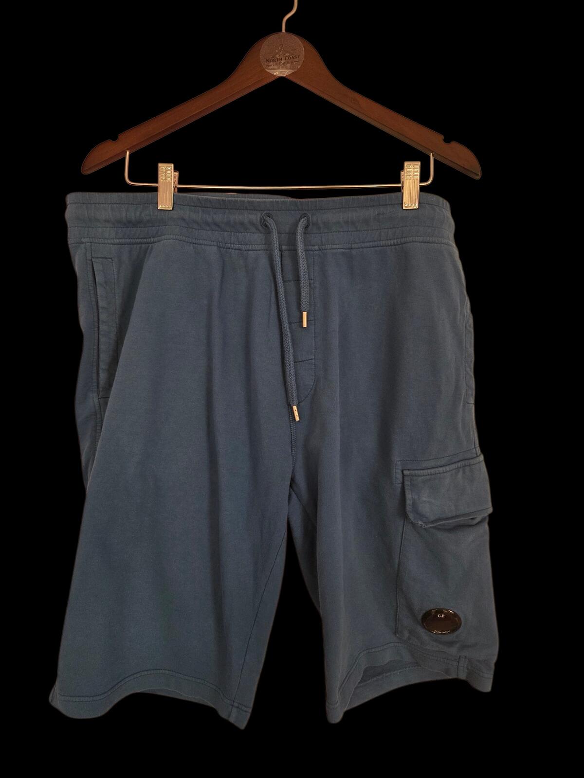 C.P. Company Blue Cargo Shorts with Drawstring Waist