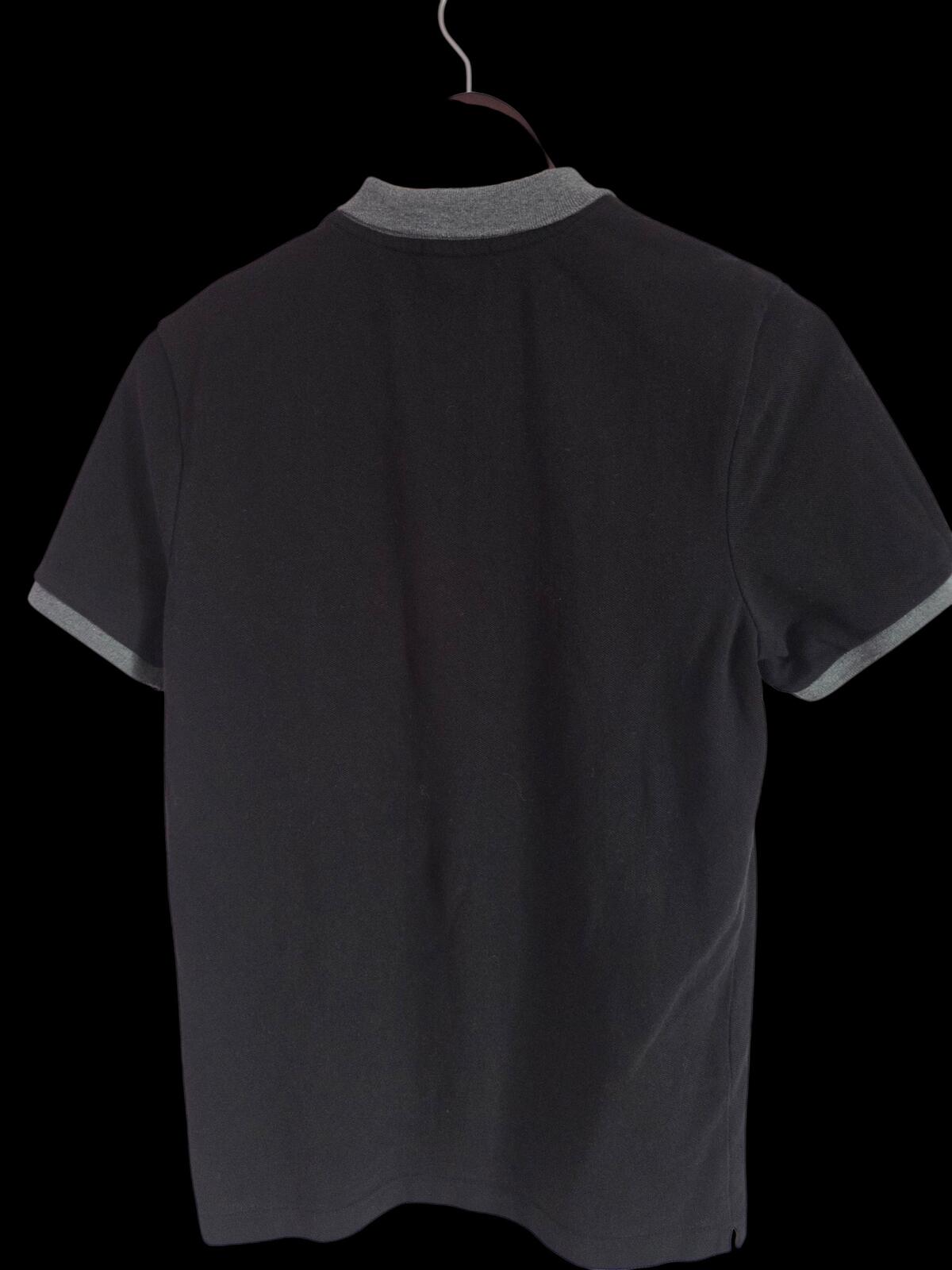 Moncler Black and Grey Short Sleeve Polo Shirt Medium Slim Fit