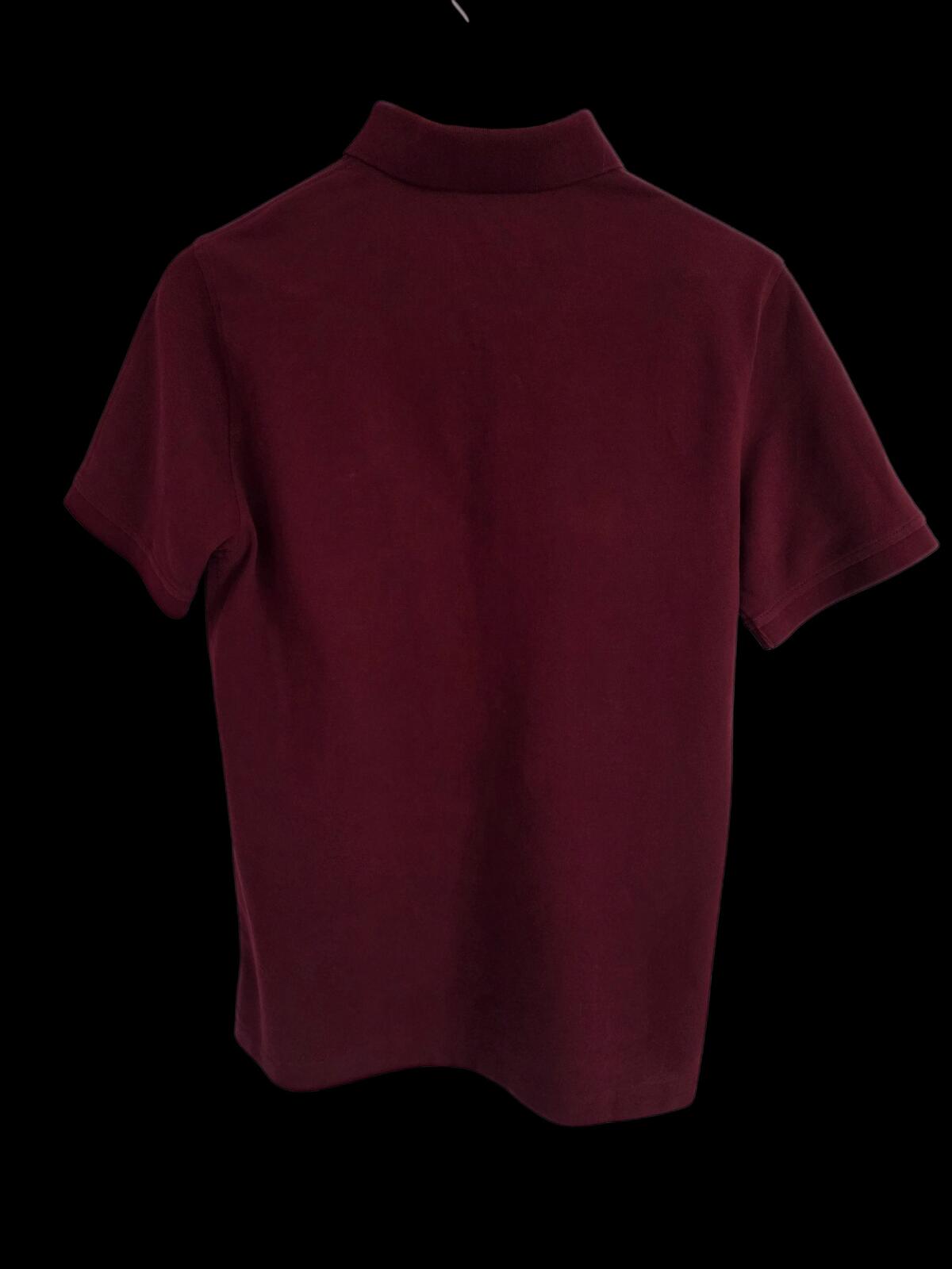 Burberry burgundy cotton polo shirt with embroidered logo Medium