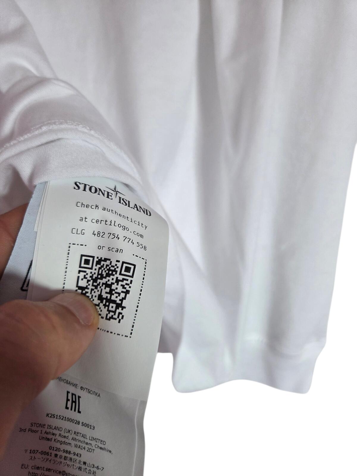 Stone Island White Long Sleeved Tee Small BNWT