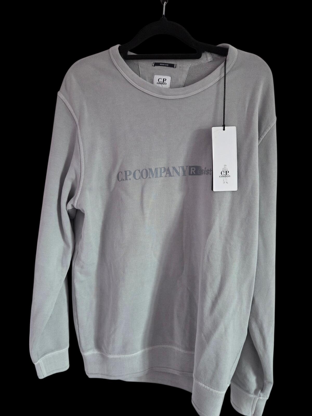 C.P. Company Resist Dyed Logo Crew Neck Sweatshirt -Medium Grey BNWT