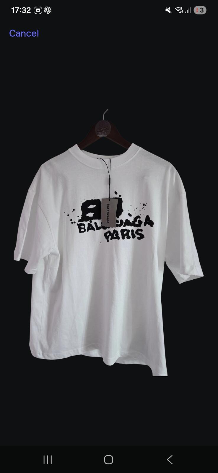 Balenciaga Paris White Logo Print Oversized T-Shirt Medium BNWT